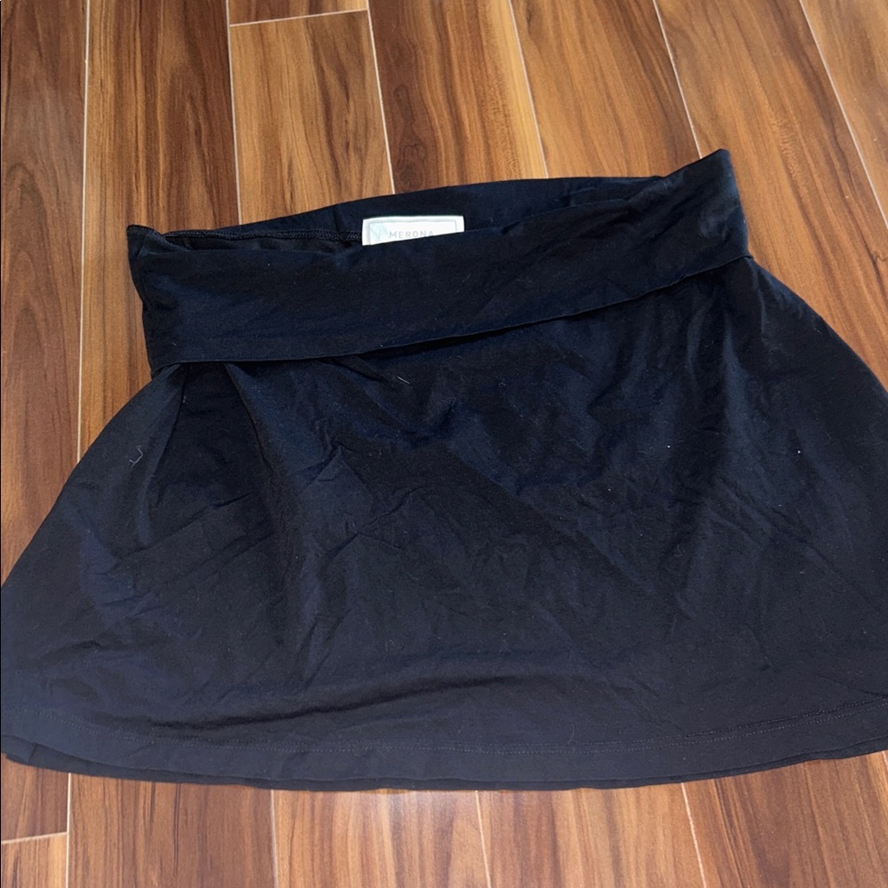 XL merona foldover cotton skirt black
